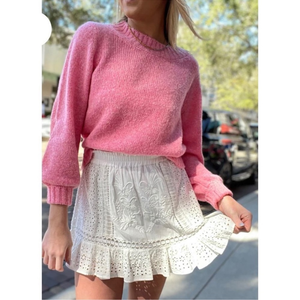 ⭐️LoveShackFancy Baydar Ruffled Mini Skirt in Antique White⭐️